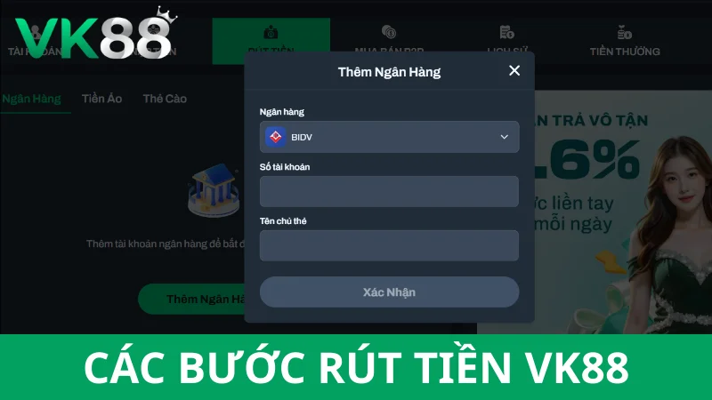 Hướng dẫn rút tiền VK88 chi tiết từng bước